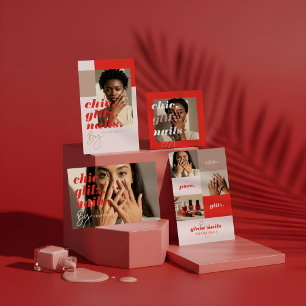 Tarjeta De Fidelización Moderna Marca de logotipo comercial de salón de uñ