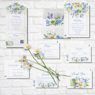 Tarjeta De Agradecimiento Boda de Bouquet Daisy & Field Flowers