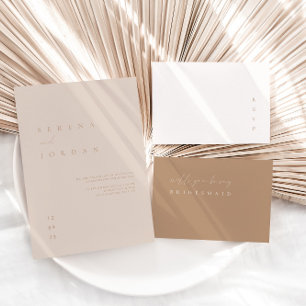 Tarjeta RSVP rosa Rubor Minimalista moderna