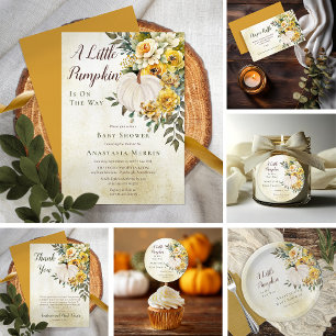 Invitación Un poco de calabaza cosecha de oro Baby Shower flo