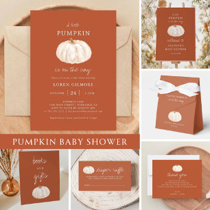 Invitación Baby Shower de cosecha de calabaza Naranja quemada