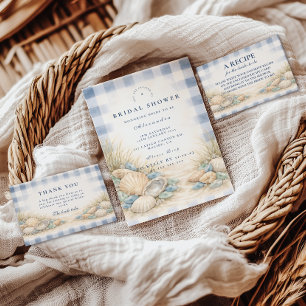 Invitación Elegante ducha de novia en la orilla del mar
