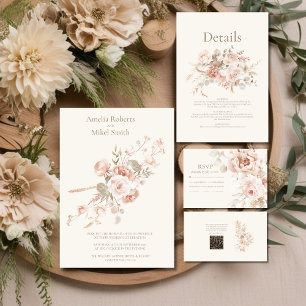 Invitación Whimsical Wildflower Meadow Boda