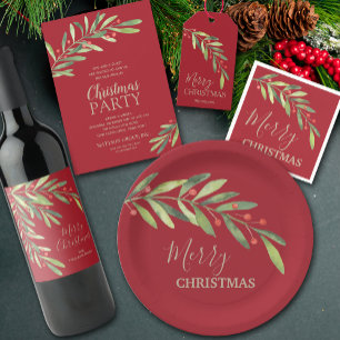 Tarjeta Festiva Navidades de Holly y Berries