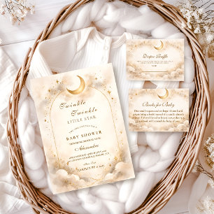 Servilleta De Papel Baby Shower Elegante Neutral Estrellado