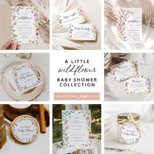 Invitación Boho Colorful Little Wildflower Fairy Baby Shower