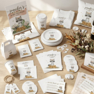 Tarjeta De Recepción Raccoon Nuevos Libros de Mami para el Bebé