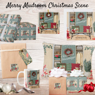 Cojín Decorativo Nieve de la escena de la Mudroom de Merry