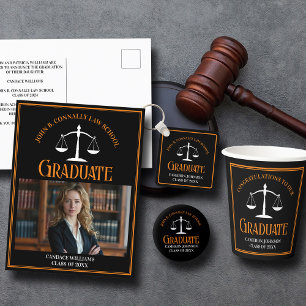 Chapa Redonda De 5 Cm Licenciatura en Derecho por Naranja Negro Keepsake