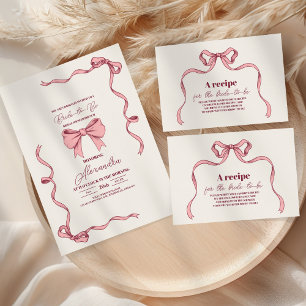Tarjeta De Recepción Elegante ducha de novias con barba rosa