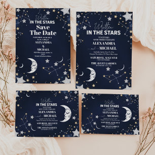 Tarjeta De Agradecimiento Boda elegante de la luna de la luna celeste de la 