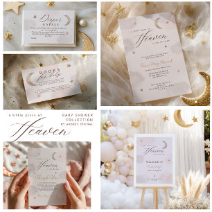 Tarjeta De Agradecimiento Estrellas lunares Pequeña pieza del cielo Baby Sho