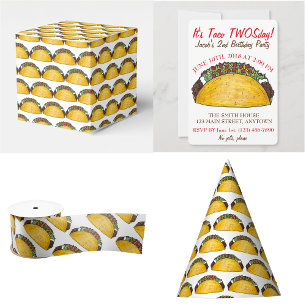 Invitación Taco TWOSday Martes 2 cumpleaños Fiesta Fiesta