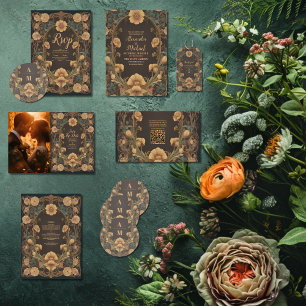 Reserva La Fecha Boda decorativo de Art Nouveau floral