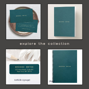 Cuaderno Verde azulado azul moderno profesional Minimalista
