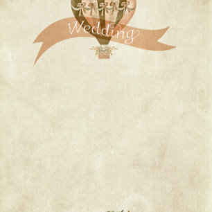Invitación Vintage Hot Air Balloon Wedding Card