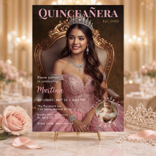 Etiqueta de agradecimiento elegante para Quinceañe