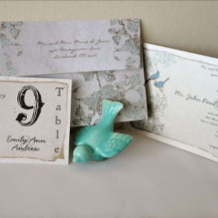 Invitación Boda de Damasco de Cherry Blossom Vintage