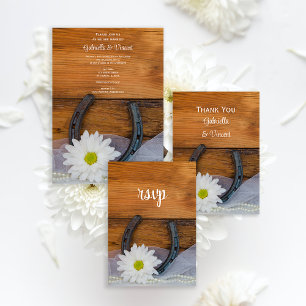 Tarjeta RSVP de Boda de Campo de Herradura de Dais