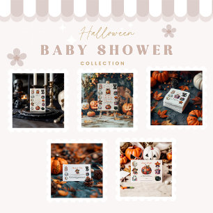 Invitación Quilly Patchwork Halloween Baby Shower