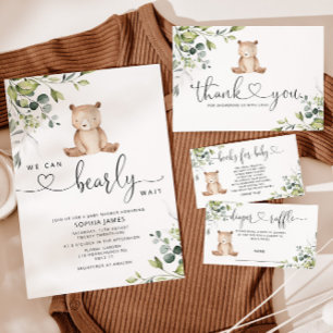 Tarjeta De Recepción Bear baby ducha adivinen cuántos osos enclos
