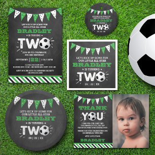 Invitación Segundo cumpleaños de la pelota de fútbol de toda 