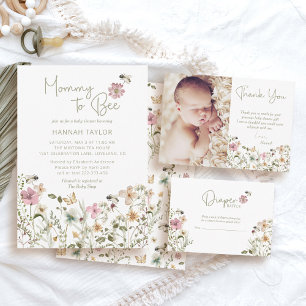 Invitación Mami to Bee Wildflower Baby Shower