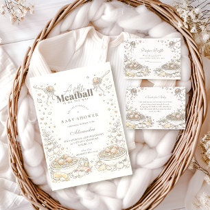 Servilleta De Papel Ducha de Bebé Whimsical Doodle Little Meatball
