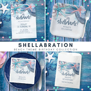 Invitación Shellabration   Cumpleaños de las marismas Starfis