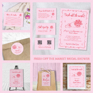 Tarjeta De Recepción Receta Solicitud de Receta Ducha Bridal Rosa y Roj