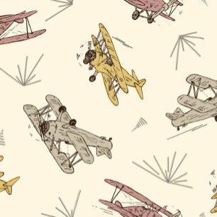 Hoja De Papel De Regalo Roaring Art Deco Bi-planos - patrón amarillo rojo.