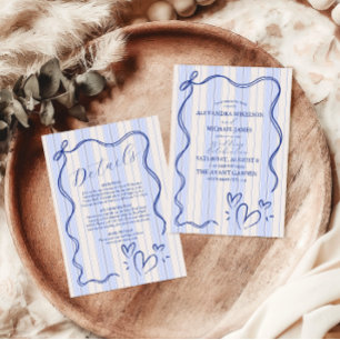 Tarjeta De Confirmación De Asistencia Boda del marco de dibujo de Doodle azul caprichoso