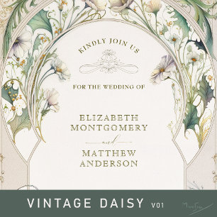 Invitaciones a la boda vintage Art Nouveau de Much