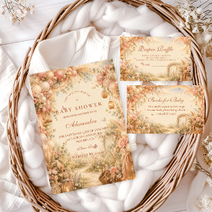 Servilleta De Papel Elegante Baby Shower Boho Rosa