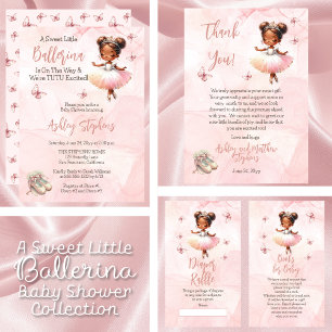Invitación Little Ballerina Está En Camino Tutu Baby Shower