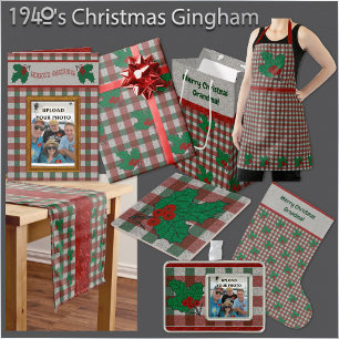 Mantel Xmas Gingham Tablecloth de 60" x 84"