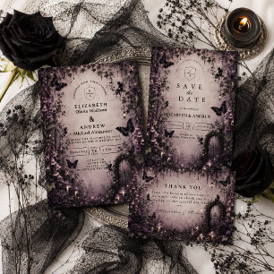 Invitación Boda de hadas góticas de fantasía oscura