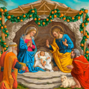 Festiva Tarjeta de Navidades cristianos