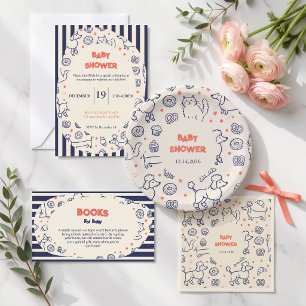 Invitación Ducha de Bebé de Panadería de Perro Gato de la Mar