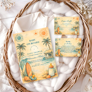 Servilleta De Papel Cute Baby On Board Surf Baby Shower