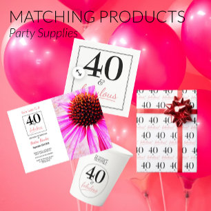 Papel De Regalo 40 y fabuloso cumpleaños negro rosado
