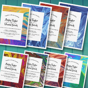 Invitación Boda Mínimo Moderno de pintura de aceite ondulado