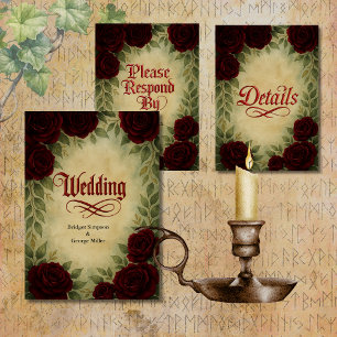 Etiqueta Para Botella De Vino Rosa vintage medieval gótico boda