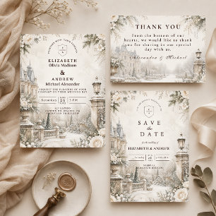 Tarjeta De Confirmación De Asistencia Boda de invierno elegante y atemporal