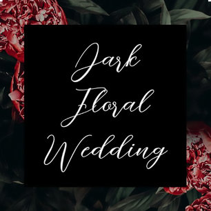 Invitación a la boda gótica floral de caligrafía