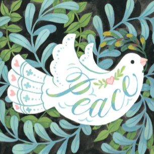 Tarjeta Navidades ilustrados de Peace Dove