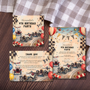 Servilleta De Papel Fiesta de cumpleaños de niños de carreras vintage