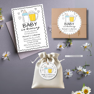 Invitación Bebé está preparando Baby Shower de vidrio de cerv