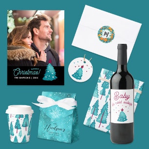 Pegatina Redonda Naranjas de Navidades cortos usan una acuarela de 