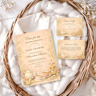 Invitación Elegante Jardín de Té para Baby Shower